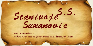 Stanivoje Šumanović vizit kartica